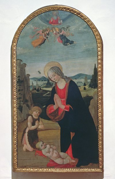 Madonna and the Infant St. John the Baptist adoring the Christ Child by Gherardo di Giovanni